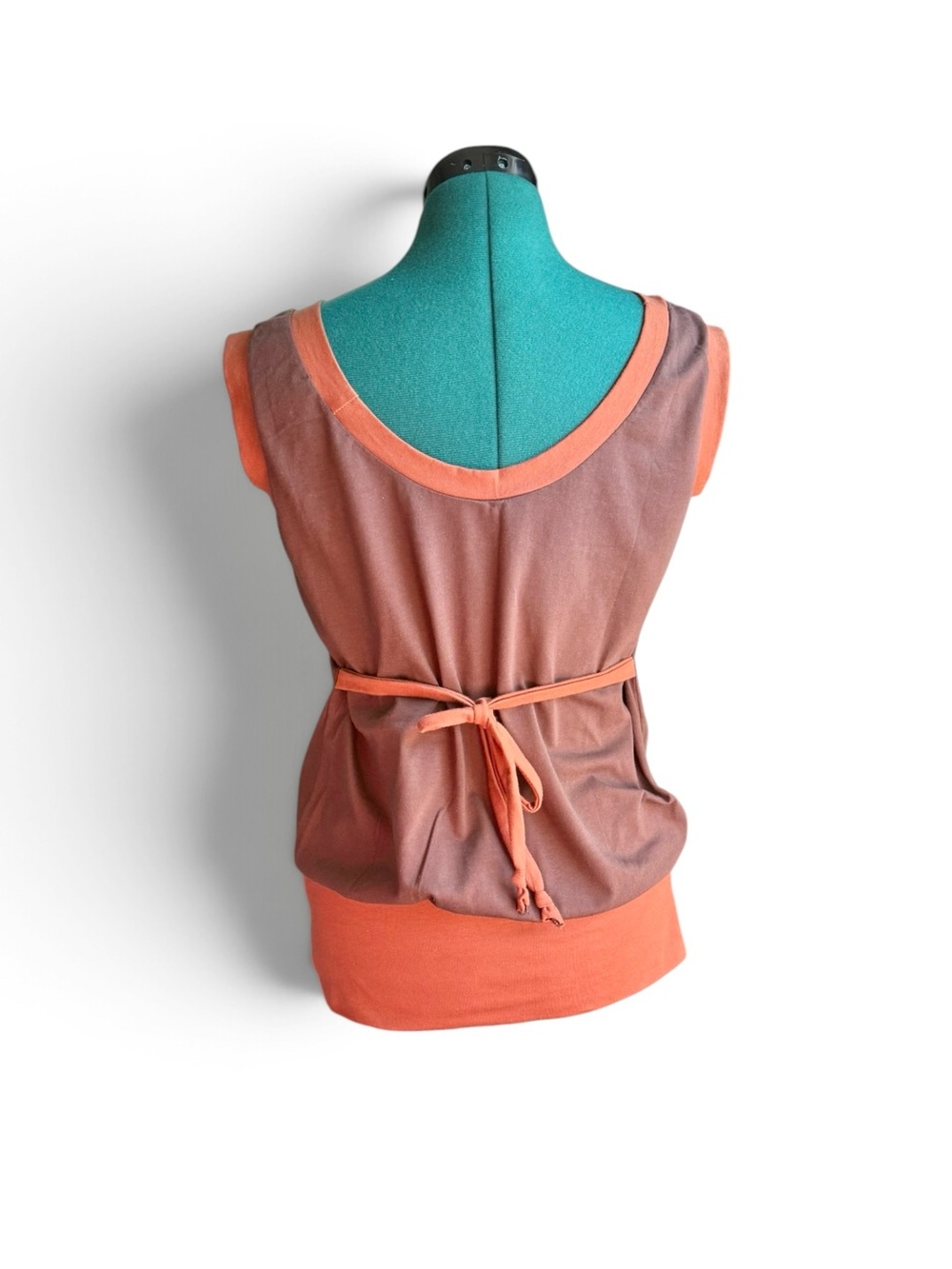 Anthropologie Rust Tank with Orange Trim and Gold Tree Graphic - Picture 3 of 4
